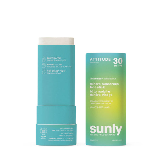 SUNLY- Mineral Sunscreen Face Stick SPF 30 – Unscented (20g)