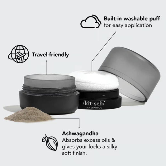 KITSCH- Volumizing Rice Protein Dry Shampoo - Dark Tinted Powder