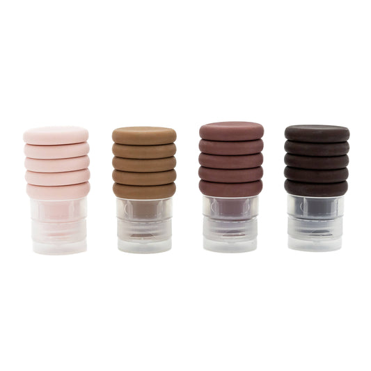 MYTAGALONGS- Expandable Silicone Travel Bottles – Set of 4 (Neutrals)