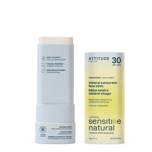ATTITUDE™ Mineral Sunscreen Face Stick for Sensitive Skin – Unscented (0.7 oz)
